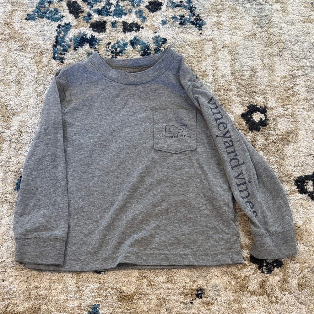 Vineyard Vines Kids Heather Gray Long Sleeve Tee